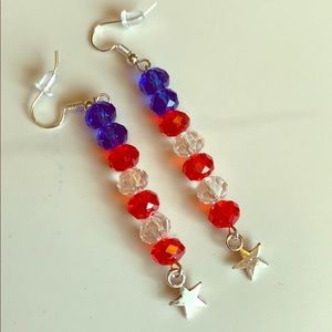 3/$20 USA Patriotic dangle Earrings (a1001)